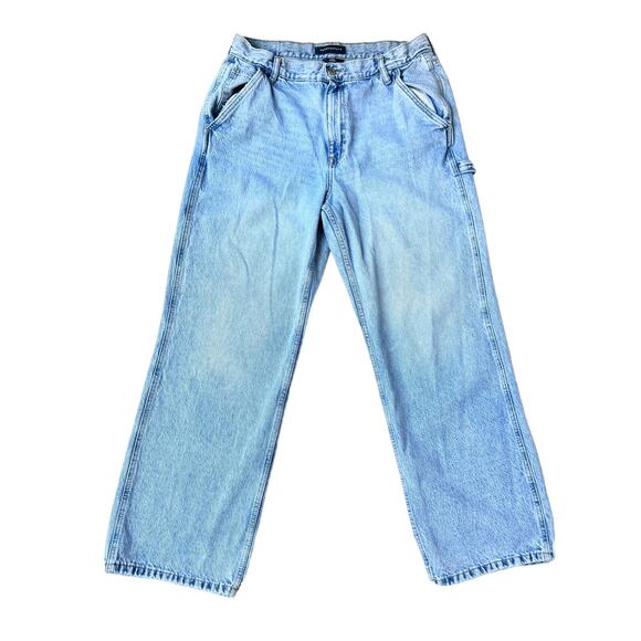 Aeropostale Light Wash Denim Straight Leg 90's Baggy Jeans Women's 14 Reg - Picture 5 of 15